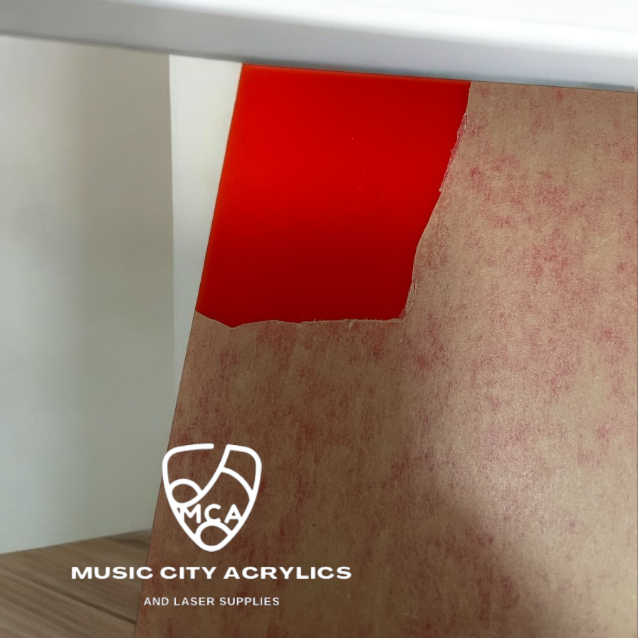 Red Orange Gloss Cast Acrylic