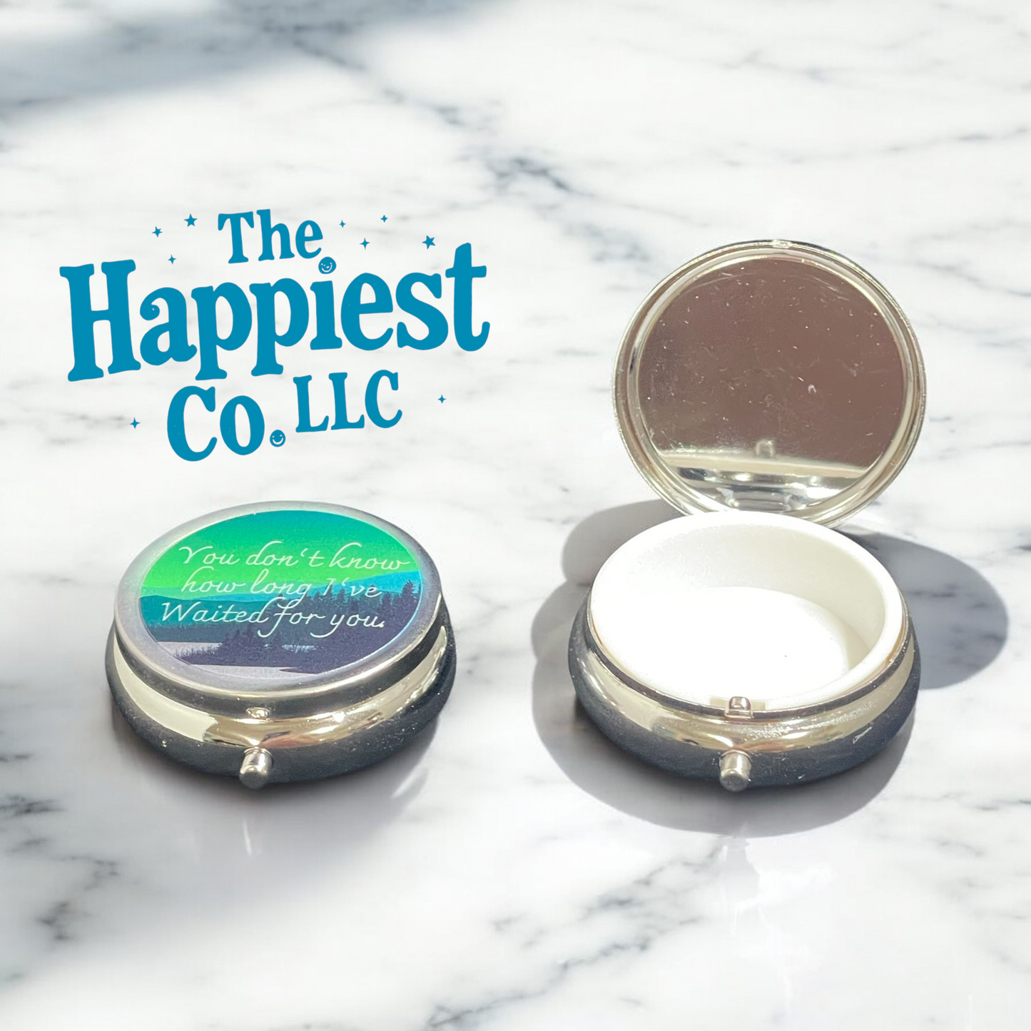 Custom Printed Pill Case – Personalized Round Travel Organizer
