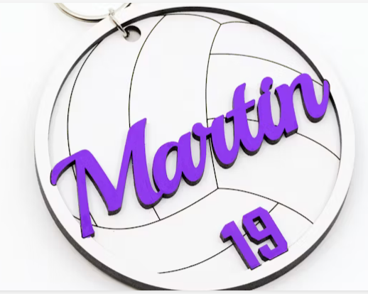 Personalized Sports Bag Tag – Custom Name & Number Design