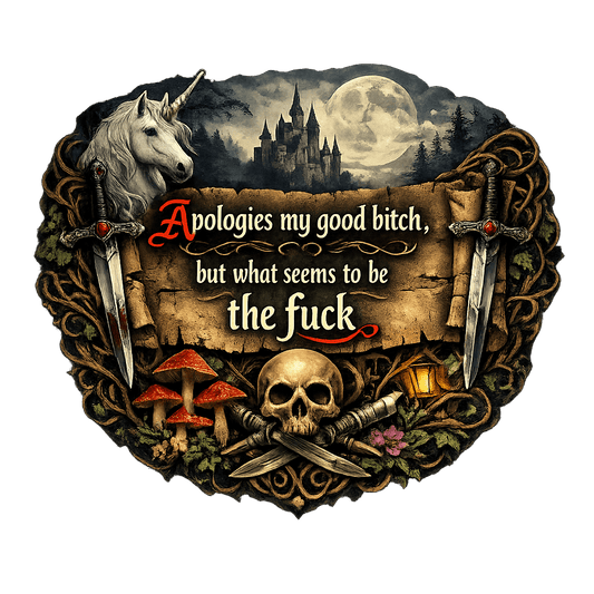 Apologies My Good Bitch Sticker – Dark Humor Raven & Skull Aesthetic - Music City Acrylics