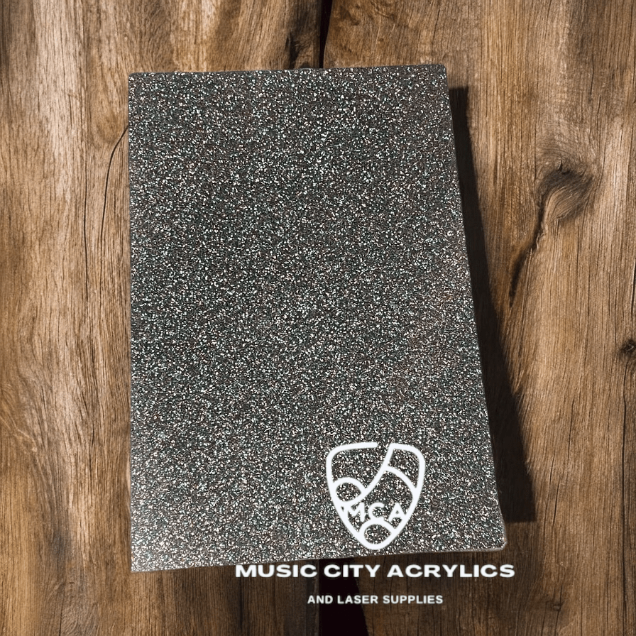 Black with Pink and Blue Glitter Cast Acrylic - Music City Acrylics