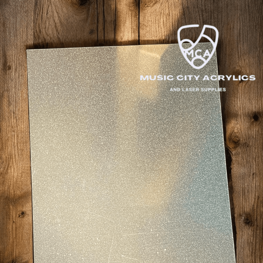 Clear with Rainbow Glitter Cast Acrylic - Music City Acrylics