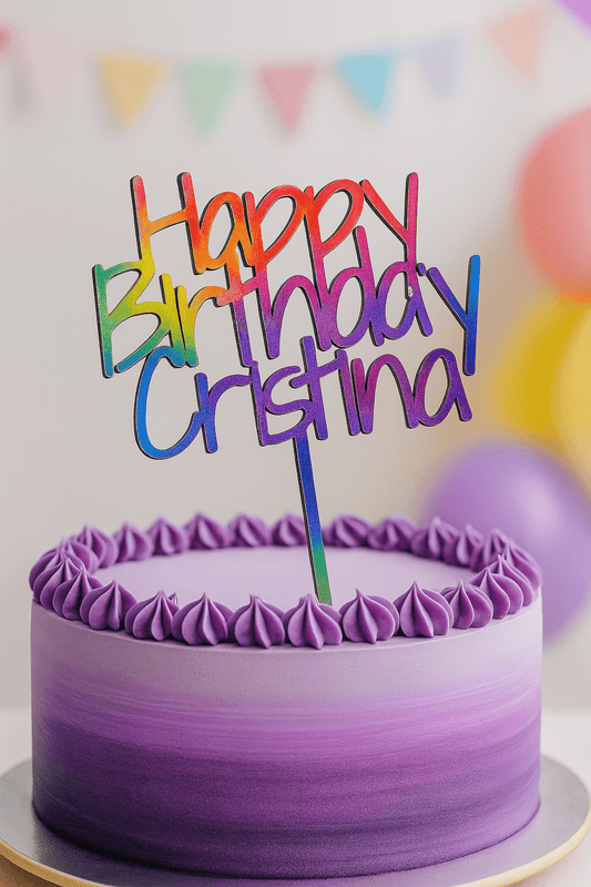 Custom Birthday Cake Topper – Personalized Name Party Decoration, Handmade - Music City Acrylics