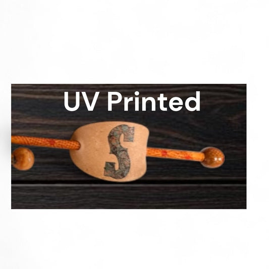 Personalized Leather Hair Tie w/ Stick - Music City Acrylics