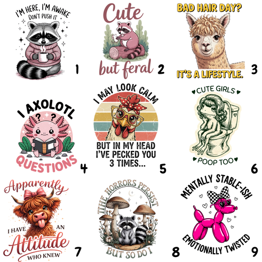 Cute Vinyl Stickers with Fun Sayings – Sweet, Playful & Full of Personality - Music City Acrylics