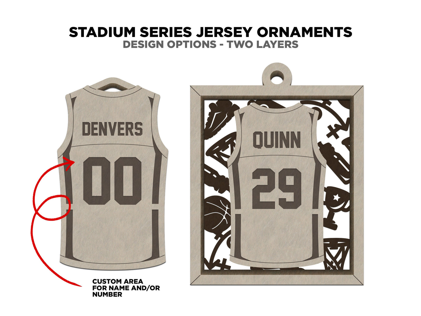 Personalized Sports Jersey Ornament – Custom Engraved Keepsake for Athletes