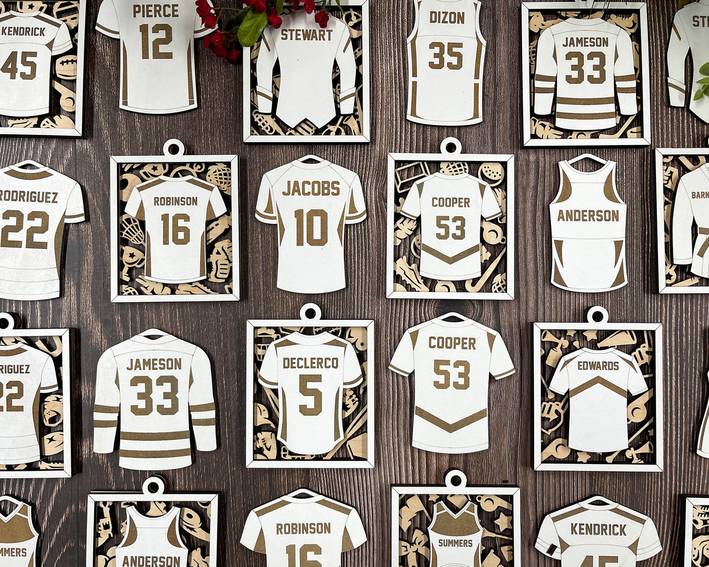 Personalized Sports Jersey Ornament – Custom Engraved Keepsake for Athletes