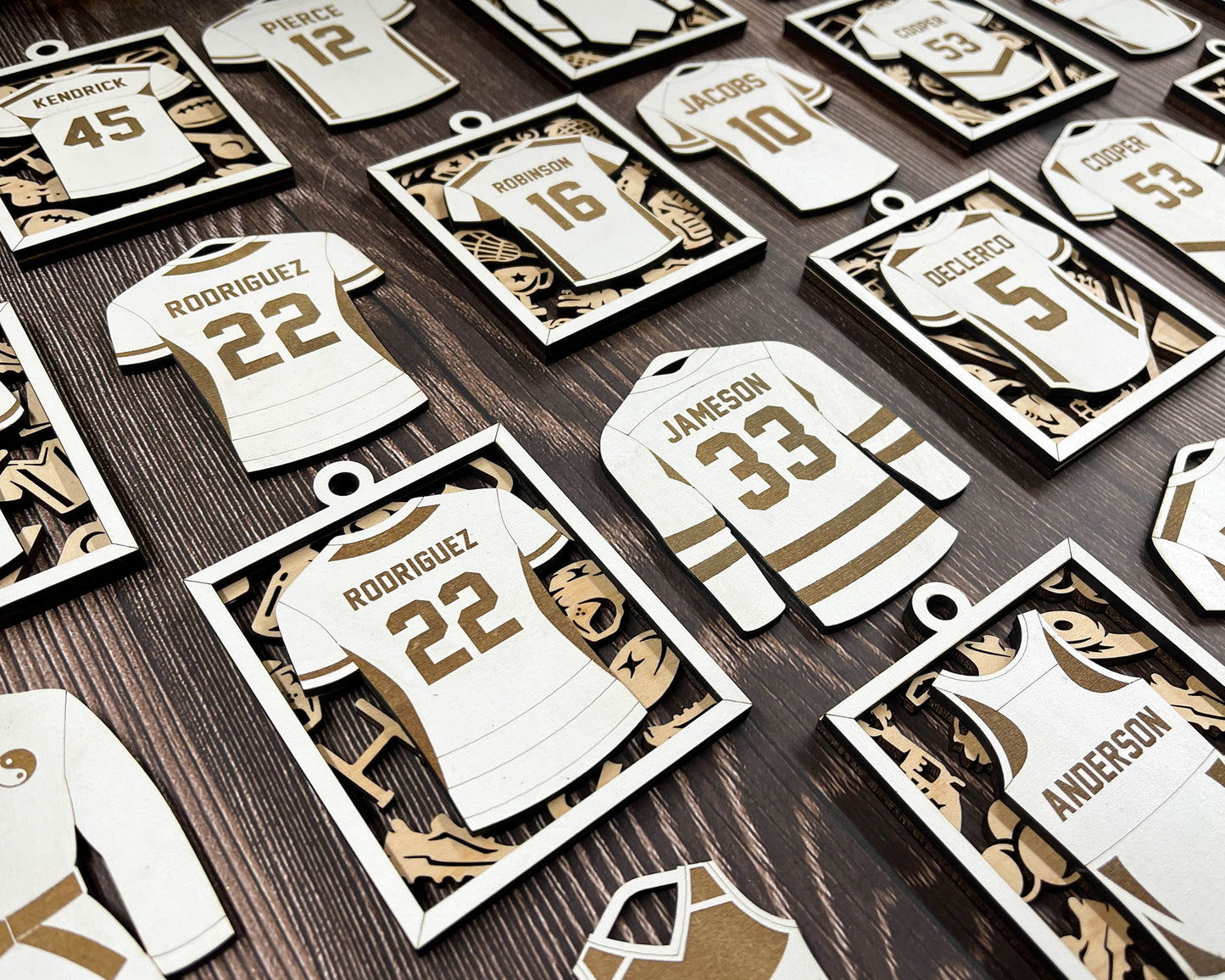 Personalized Sports Jersey Ornament – Custom Engraved Keepsake for Athletes