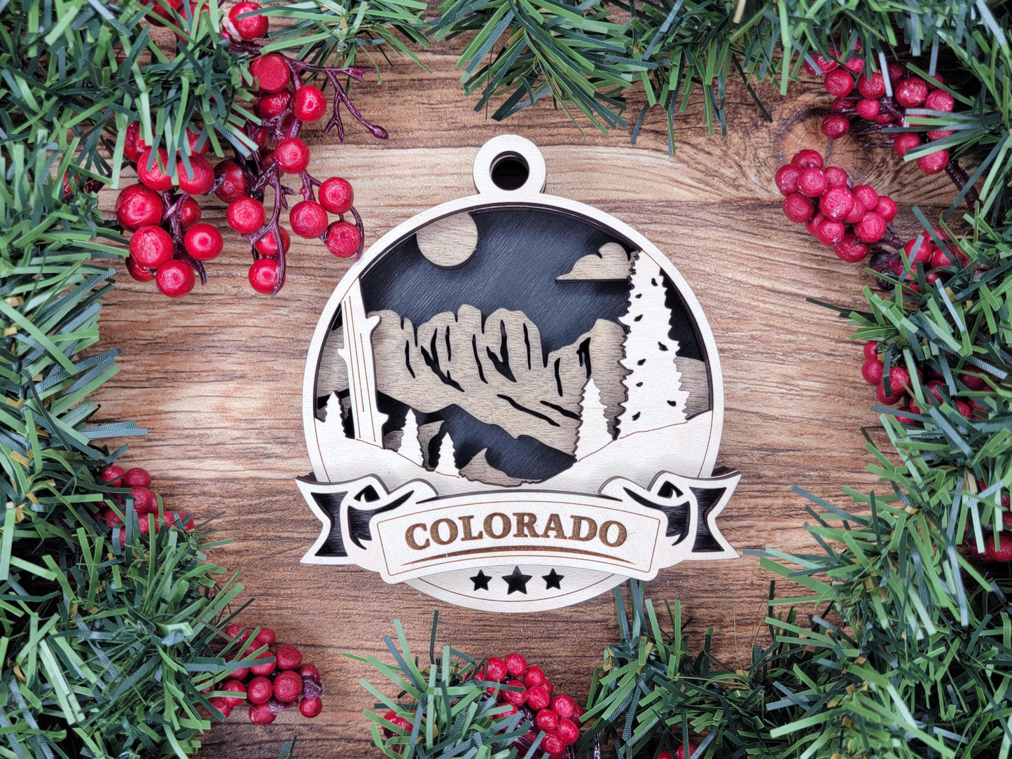 State Custom 3 layer color, background design, anyone place important ornament, for parent, grandparents, friend, family, etc.