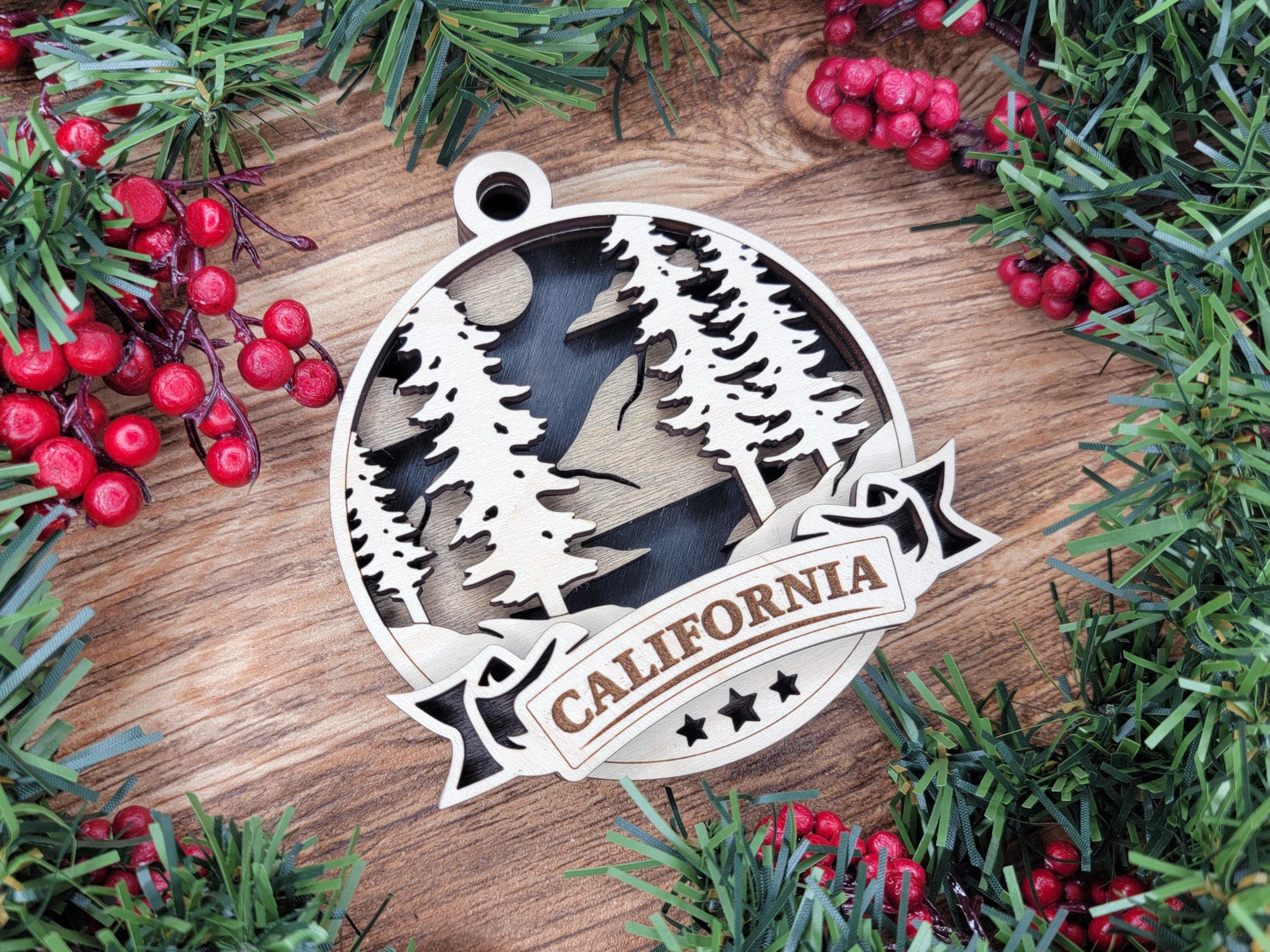 State Custom 3 layer color, background design, anyone place important ornament, for parent, grandparents, friend, family, etc.