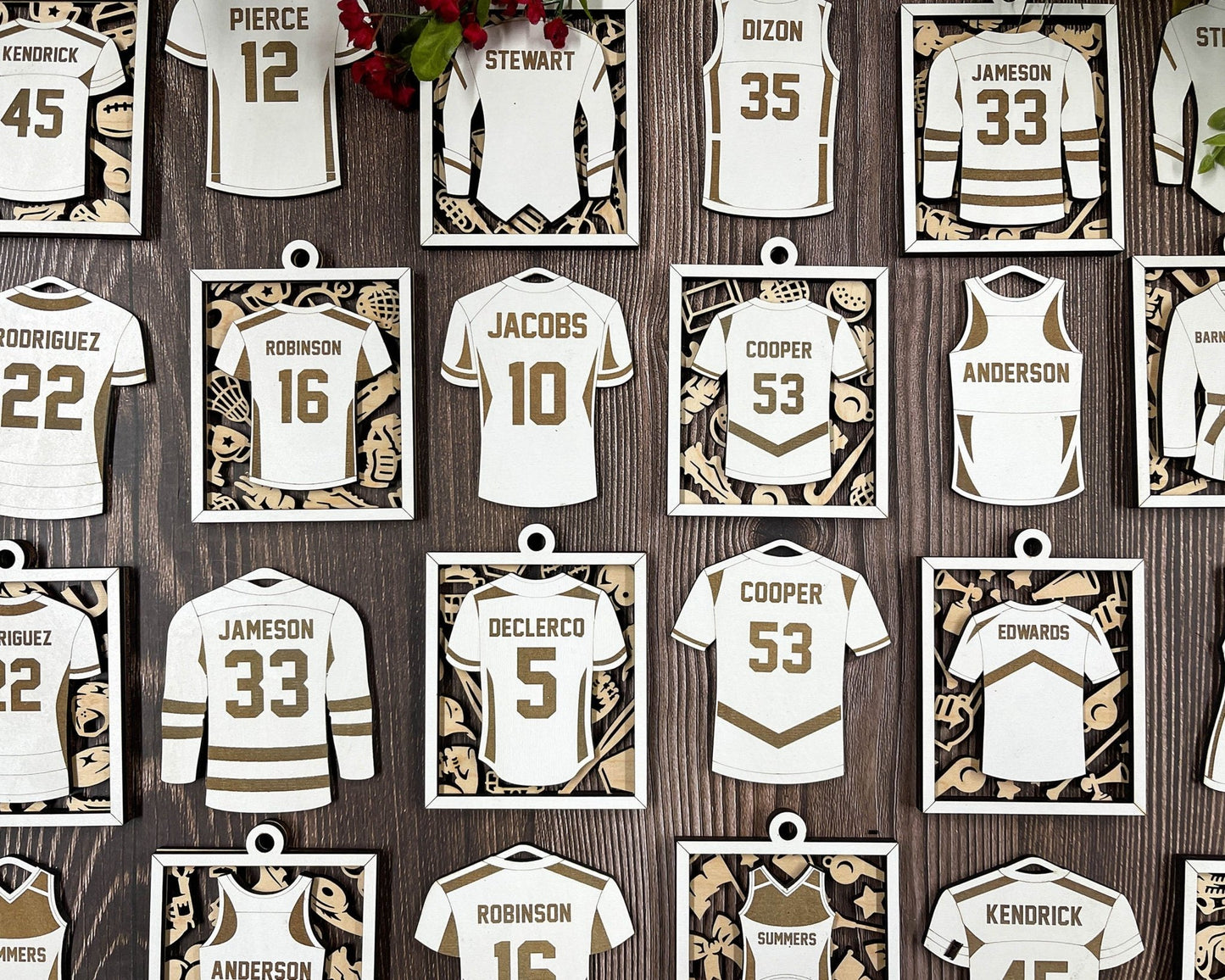 Personalized Sports Jersey Ornament – Custom Engraved Keepsake for Athletes - Music City Acrylics
