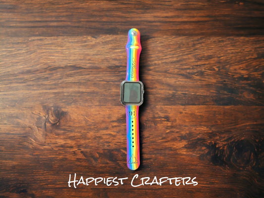 Vibrant Custom Rainbow Watch Band – Stylish & Personalized Accessory - Music City Acrylics