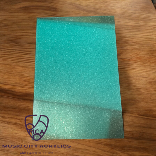 Turquoise Glitter Cast Acrylic