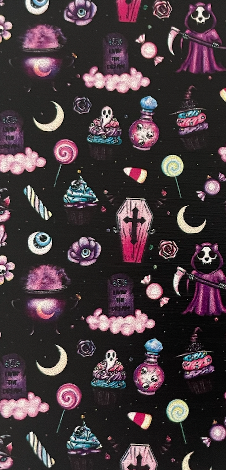Goth Coffin Print Acrylic Sheet – Spooky Cute Pattern for Crafts, Jewelry, Keychains & More