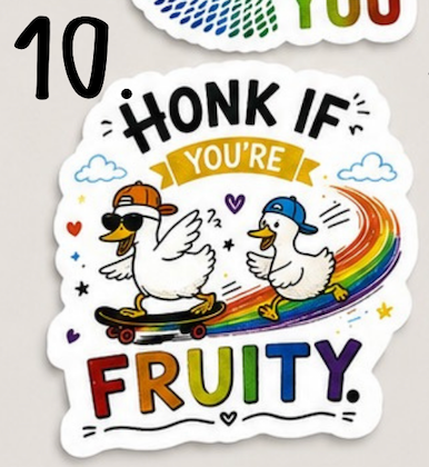 Pride Raccoon Sticker Pack – Funny LGBTQ+ Vinyl Stickers | Waterproof Decals | Queer Humor Stickers | Laptop, Water Bottle, Tumbler Stickers
