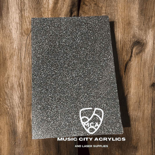 Black with Pink and Blue Glitter Cast Acrylic - Music City Acrylics