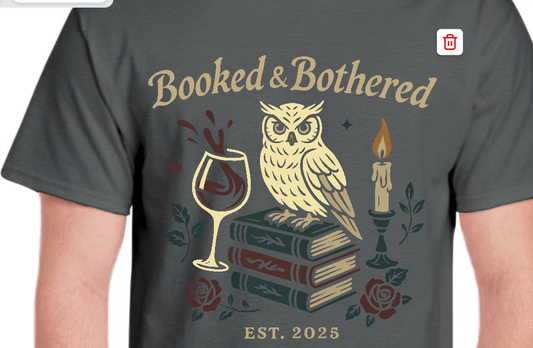 Booked & Bothered T-Shirt – Moody Literary Graphic Tee for Readers & Rebels - Music City Acrylics