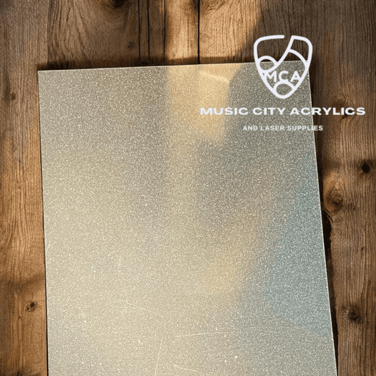 Clear with Rainbow Glitter Cast Acrylic - Music City Acrylics
