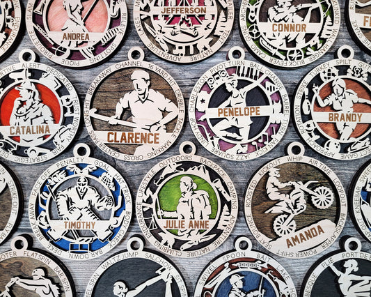 Personalized Custom Sports Ornament – Engraved Athlete Keepsake