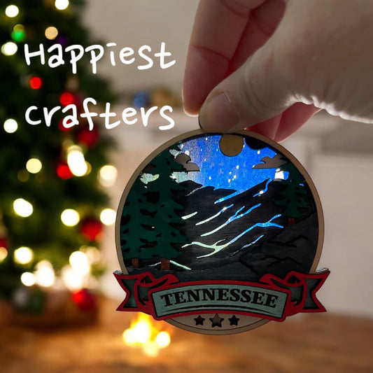 State Custom 3 layer color, background design, anyone place important ornament,  for parent, grandparents, friend, family, etc.