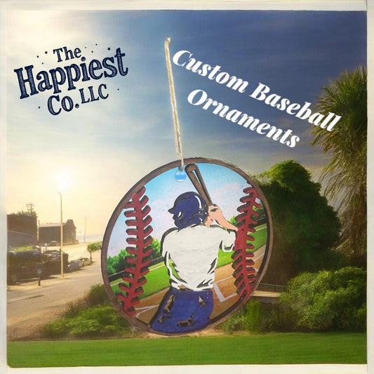 Personalized Laser Engraved Baseball Ornaments, Custom Made Keepsakes for Athletes, Parents, Coaches, Friends, Family, & sport lovers.