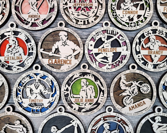 Personalized Custom Sports Ornament – Engraved Athlete Keepsake - Music City Acrylics