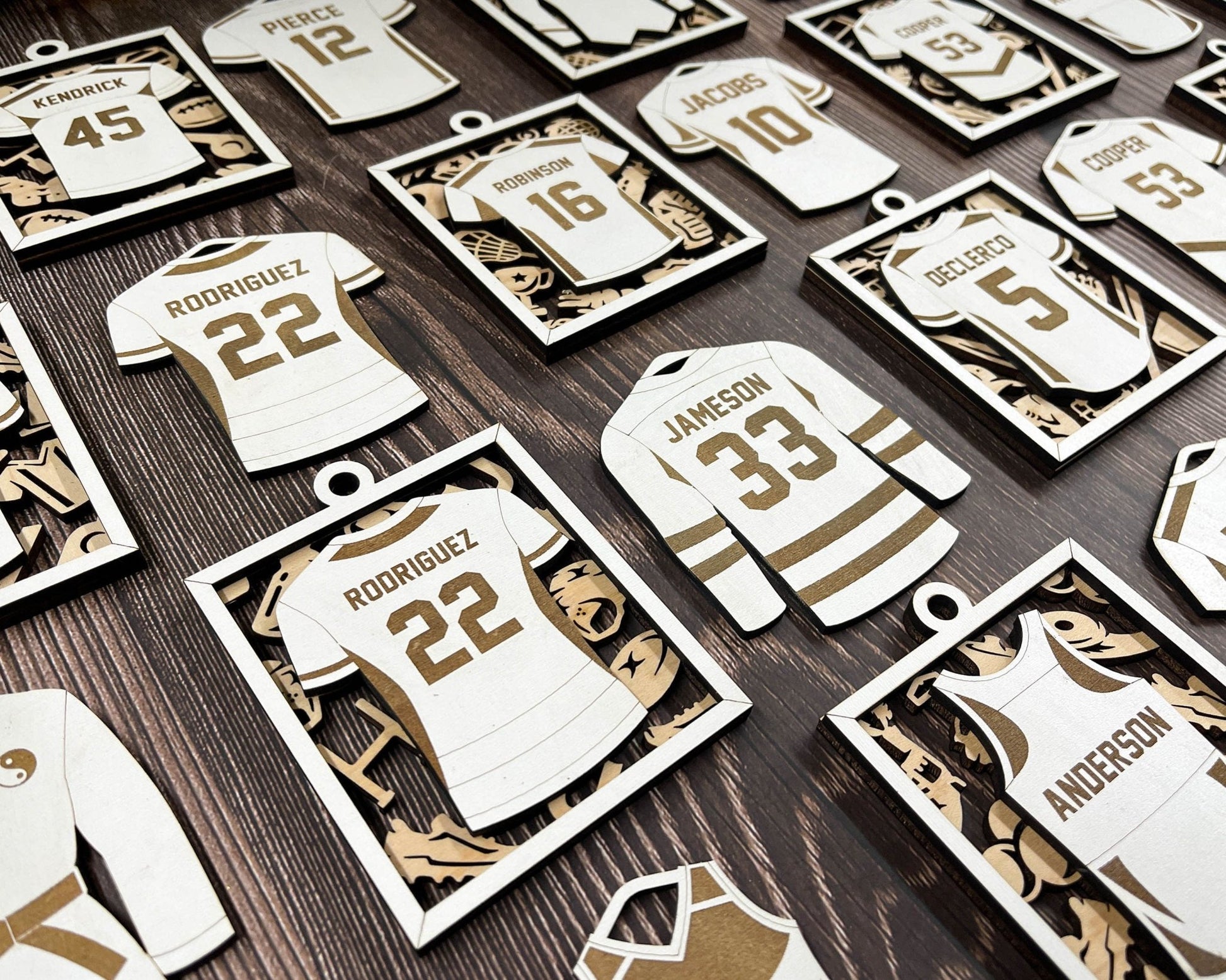 Personalized Sports Jersey Ornament – Custom Engraved Keepsake for Athletes - Music City Acrylics