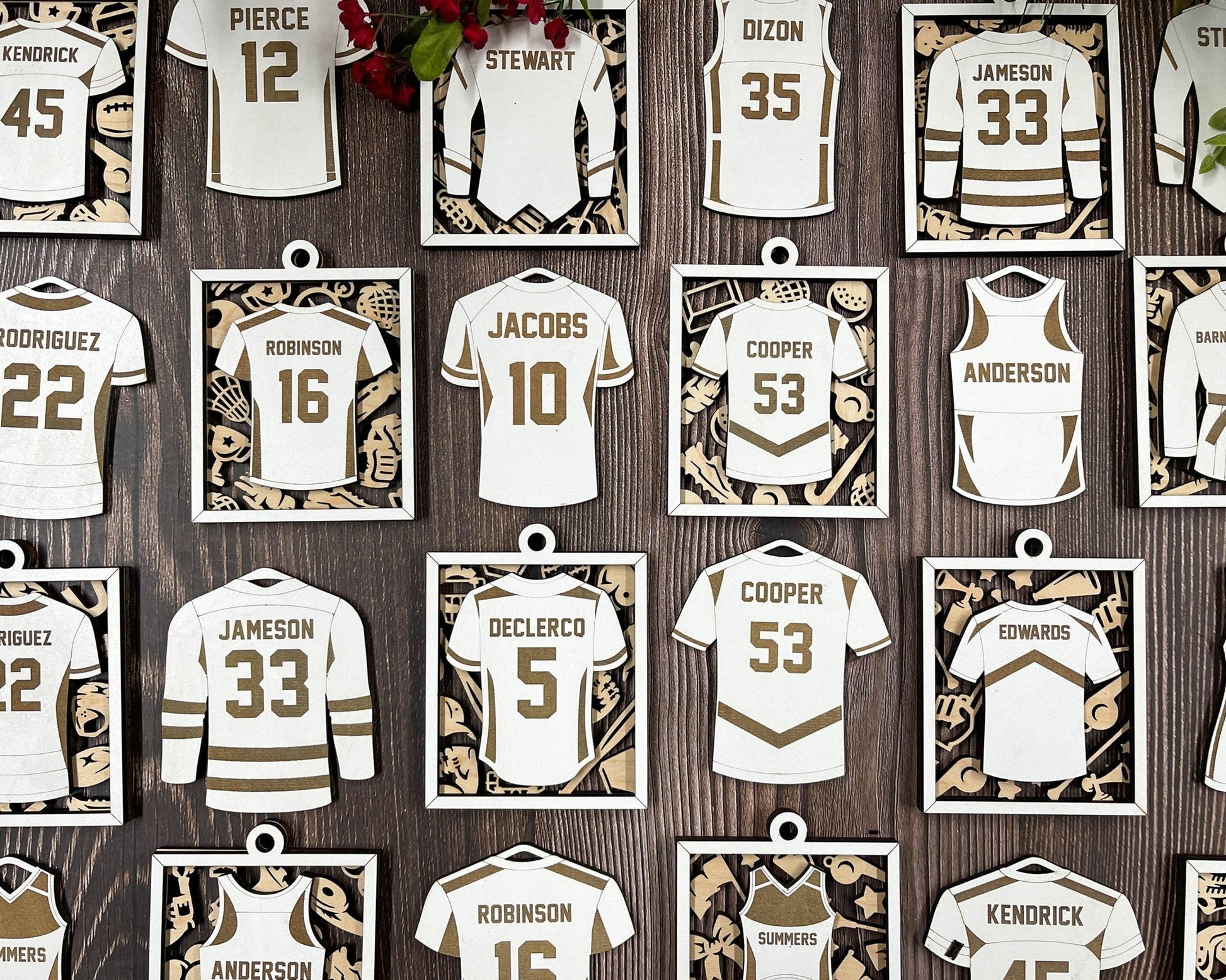 Personalized Sports Jersey Ornament – Custom Engraved Keepsake for Athletes - Music City Acrylics