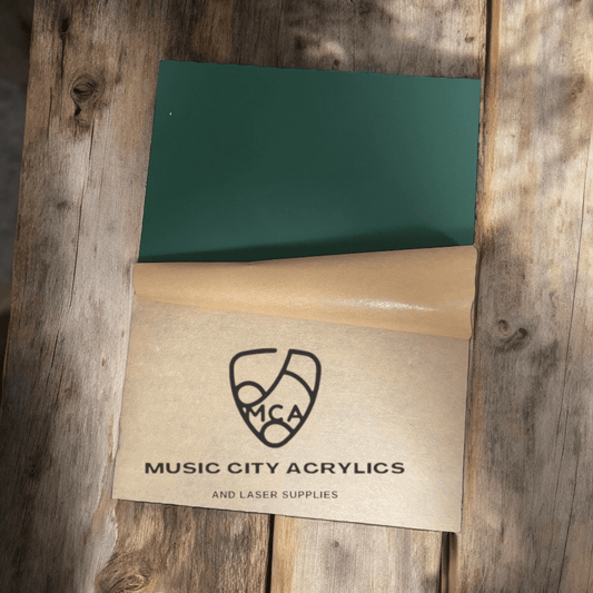 Pine Matte/Gloss Green Acrylic Sheet – Dual Finish Panel for Laser Cutting, Crafting & Custom Projects - Music City Acrylics