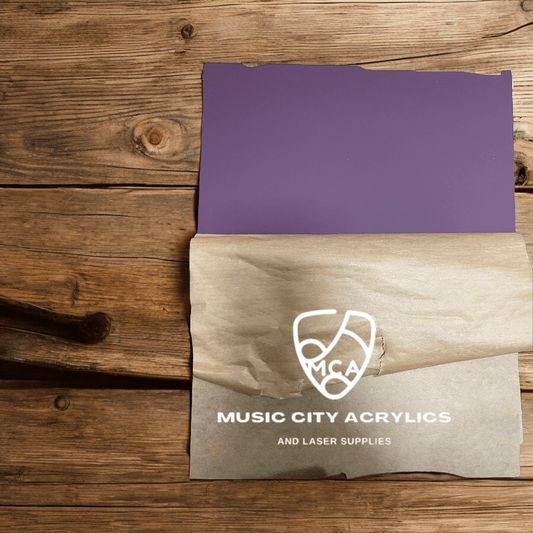 Plum Matte/Gloss Acrylic Sheet – Dual Finish Purple Panel for Laser Cutting, Crafting & Displays - Music City Acrylics