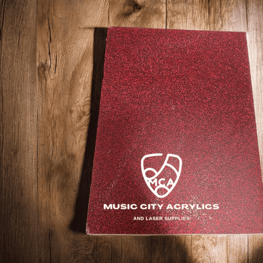 Red Glitter Cast Acrylic - Music City Acrylics
