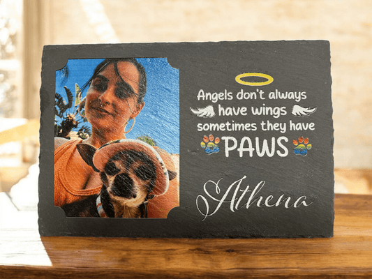 Slate Pet Memorials – Personalized Pet Loss Gift – Custom Engraved Pet Tribute - Music City Acrylics